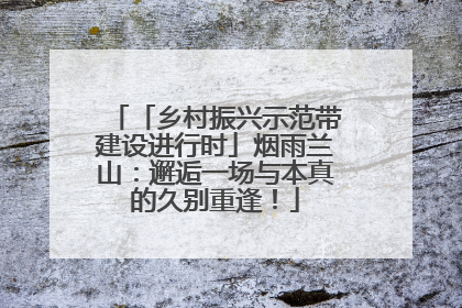 「乡村振兴示范带建设进行时」烟雨兰山：邂逅一场与本真的久别重逢！