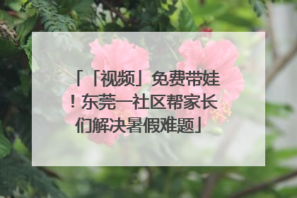 「视频」免费带娃！东莞一社区帮家长们解决暑假难题