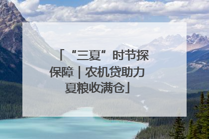 “三夏”时节探保障｜农机贷助力夏粮收满仓
