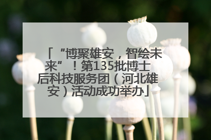 “博聚雄安，智绘未来”！第135批博士后科技服务团（河北雄安）活动成功举办