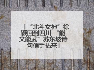 “北斗女神”徐颖回到四川 “能文能武”苏东坡诗句信手拈来