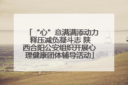 “心”意满满添动力 释压减负凝斗志 陕西合阳公安组织开展心理健康团体辅导活动