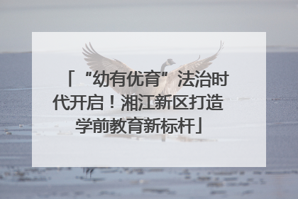 “幼有优育”法治时代开启！湘江新区打造学前教育新标杆