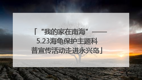 “我的家在南海”——5.23海龟保护主题科普宣传活动走进永兴岛