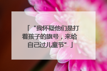 “我怀疑他们是打着孩子的旗号，来给自己过儿童节”