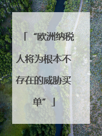 “欧洲纳税人将为根本不存在的威胁买单”