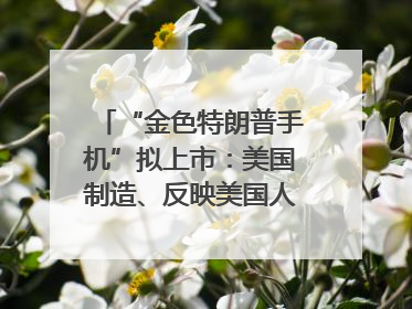“金色特朗普手机”拟上市：美国制造、反映美国人价值观？质疑者：像天方夜谭