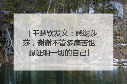 王楚钦发文：感谢莎莎，谢谢不管多痛苦也想证明一切的自己