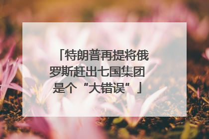 特朗普再提将俄罗斯赶出七国集团是个“大错误”