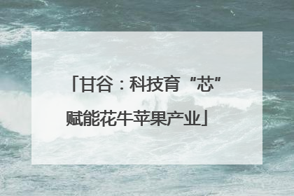 甘谷：科技育“芯”赋能花牛苹果产业