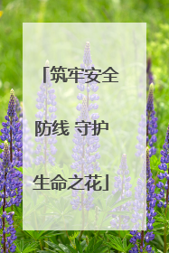 筑牢安全防线 守护生命之花