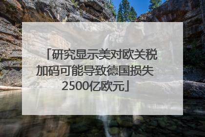 研究显示美对欧关税加码可能导致德国损失2500亿欧元