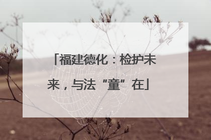 福建德化：检护未来，与法“童”在