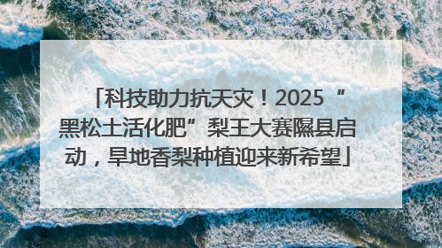 科技助力抗天灾！2025“黑松土活化肥”梨王大赛隰县启动，旱地香梨种植迎来新希望