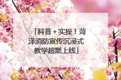科普＋实操！菏泽消防宣传沉浸式教学超燃上线
