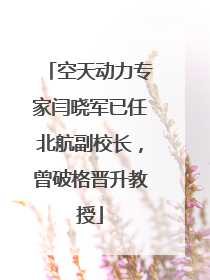 空天动力专家闫晓军已任北航副校长，曾破格晋升教授