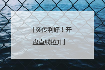 突传利好！开盘直线拉升