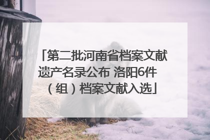 第二批河南省档案文献遗产名录公布 洛阳6件（组）档案文献入选
