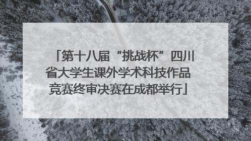 第十八届“挑战杯”四川省大学生课外学术科技作品竞赛终审决赛在成都举行