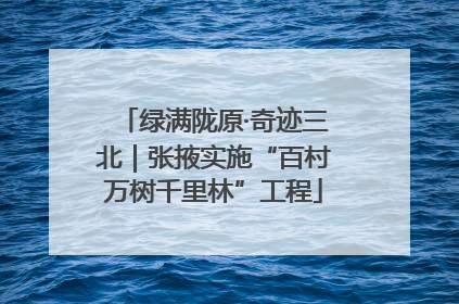 绿满陇原·奇迹三北｜张掖实施“百村万树千里林”工程