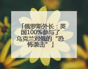 俄罗斯外长：英国100%参与了乌克兰对俄的“恐怖袭击”
