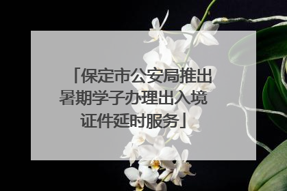 保定市公安局推出暑期学子办理出入境证件延时服务