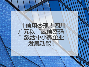 信用变现！四川广元以“诚信密码”激活中小微企业发展动能