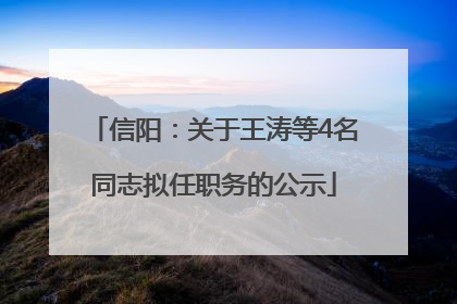信阳：关于王涛等4名同志拟任职务的公示
