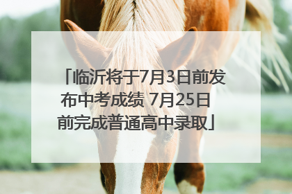 临沂将于7月3日前发布中考成绩 7月25日前完成普通高中录取