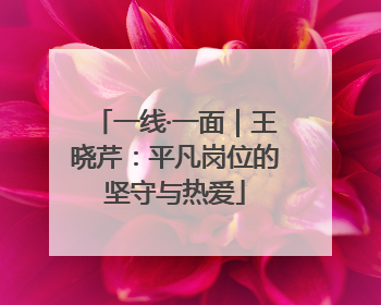 一线·一面｜王晓芹：平凡岗位的坚守与热爱