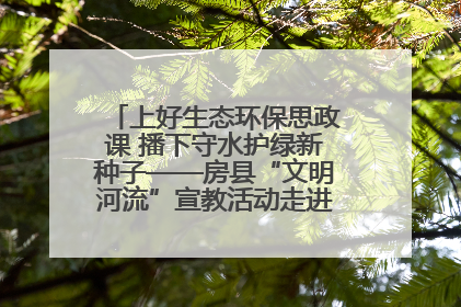 上好生态环保思政课 播下守水护绿新种子——房县“文明河流”宣教活动走进八一希望小学
