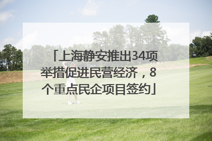 上海静安推出34项举措促进民营经济，8个重点民企项目签约