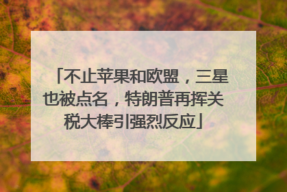 不止苹果和欧盟，三星也被点名，特朗普再挥关税大棒引强烈反应