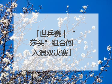世乒赛｜“莎头”组合闯入混双决赛