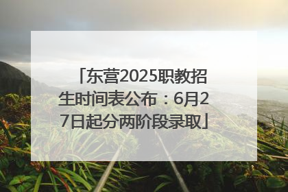 东营2025职教招生时间表公布：6月27日起分两阶段录取