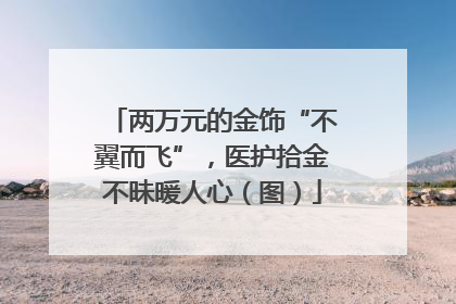 两万元的金饰“不翼而飞”，医护拾金不昧暖人心（图）
