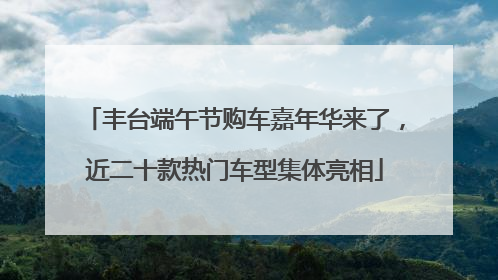 丰台端午节购车嘉年华来了，近二十款热门车型集体亮相