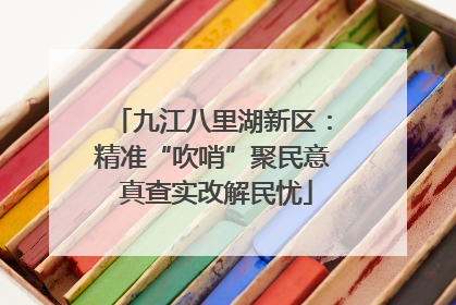九江八里湖新区：精准“吹哨”聚民意 真查实改解民忧