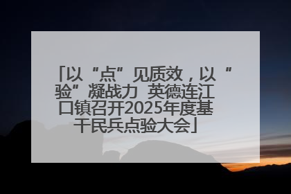 以“点”见质效，以“验”凝战力  英德连江口镇召开2025年度基干民兵点验大会