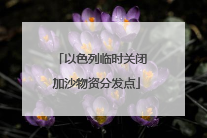 以色列临时关闭加沙物资分发点