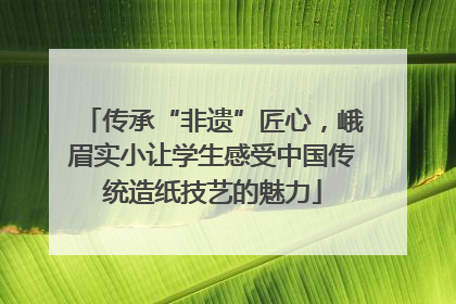 传承“非遗”匠心，峨眉实小让学生感受中国传统造纸技艺的魅力