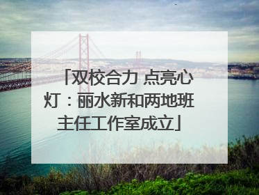 双校合力 点亮心灯：丽水新和两地班主任工作室成立