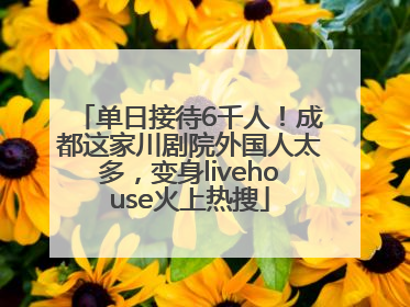 单日接待6千人！成都这家川剧院外国人太多，变身livehouse火上热搜