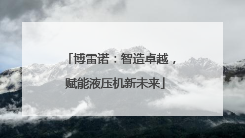 博雷诺：智造卓越，赋能液压机新未来