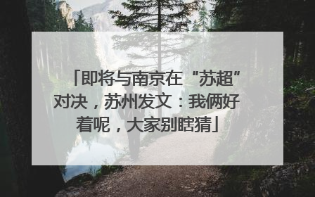 即将与南京在“苏超”对决，苏州发文：我俩好着呢，大家别瞎猜