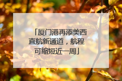 厦门港再添美西直航新通道，航程可缩短近一周