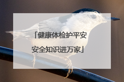 健康体检护平安 安全知识进万家