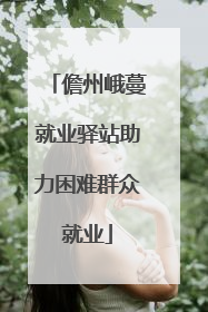 儋州峨蔓就业驿站助力困难群众就业