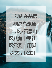 党旗在基层一线高高飘扬｜北京石景山区八角中里社区党委：用脚步丈量民生