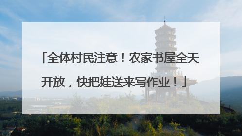 全体村民注意！农家书屋全天开放，快把娃送来写作业！